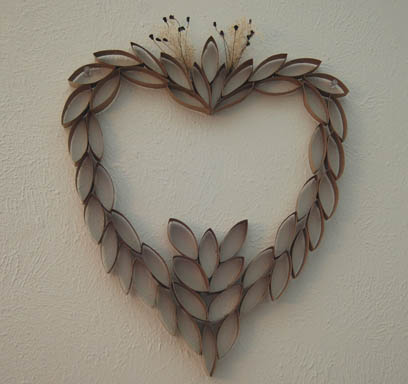 Craft Ideas Household Items on This Heart Is Made From About 8 Empty Rolls  Each Flattened And Cut In